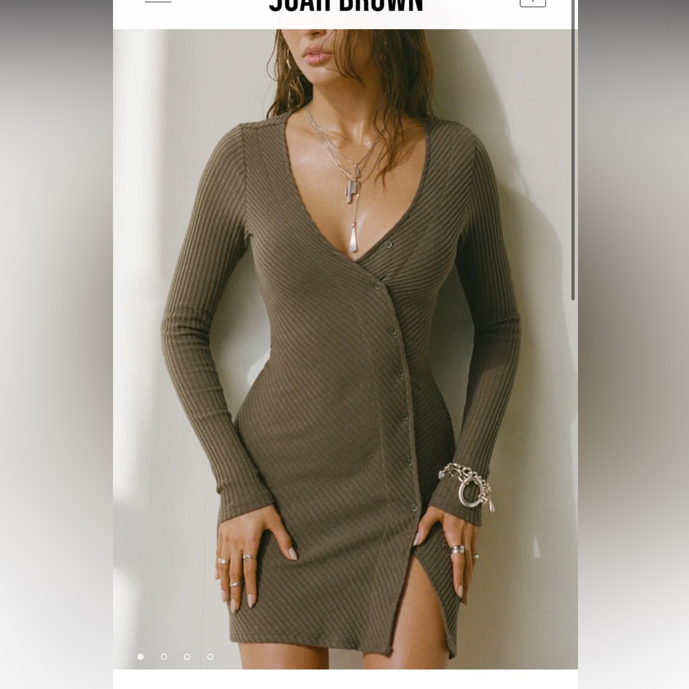 Joah Brown  ASYMMETRICAL BUTTON MINI DRESS